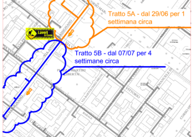 Dettaglio cantieri - teleriscaldamento a Cuneo - scavo 5A - 30 giugno