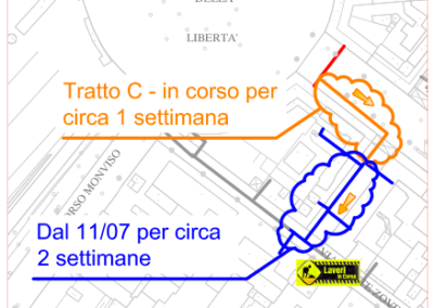 Dettaglio cantieri - teleriscaldamento a Cuneo - scavo C - 5 luglio