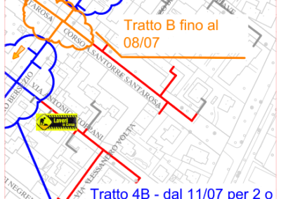 Dettaglio cantieri - teleriscaldamento a Cuneo - scavo B - 5 luglio