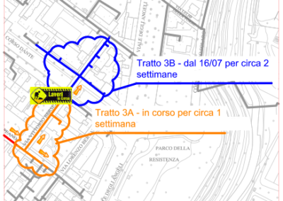 Dettaglio cantieri - teleriscaldamento a Cuneo - scavo 3 - 9 luglio