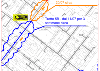 Dettaglio cantieri - teleriscaldamento a Cuneo - scavo 5A - 9 luglio