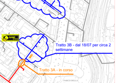 Dettaglio cantieri - teleriscaldamento a Cuneo - scavo 3 - 16 luglio