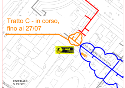 Dettaglio cantieri - teleriscaldamento a Cuneo - scavo C - 22 luglio