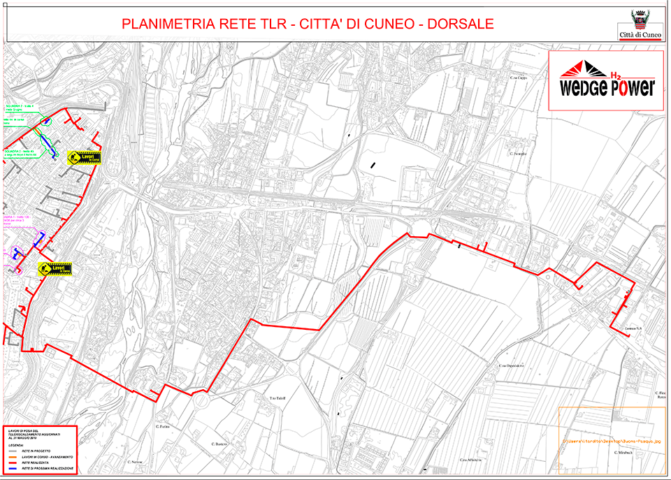 Avanzamento cantieri - dorsale - 31 maggio 2019 - Wedge Power - teleriscaldamento a Cuneo
