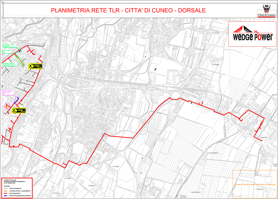 Avanzamento cantieri - dorsale - 7 giugno 2019 - Wedge Power - teleriscaldamento a Cuneo