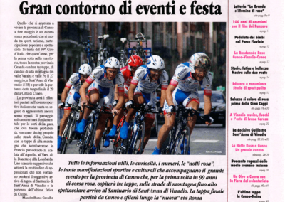Prima pagina dell'Inserto "La Guida" dedicata la Giro d'Italia