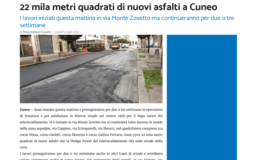 Nuovi asfalti a Cuneo